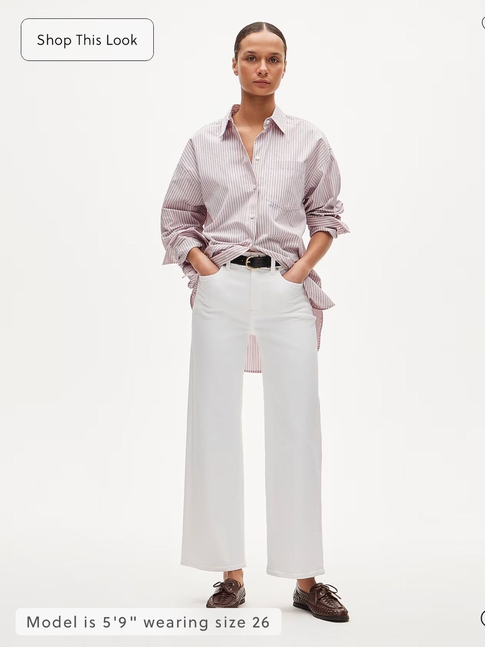 J. Crew White Straight-Leg High-Rise Jeans